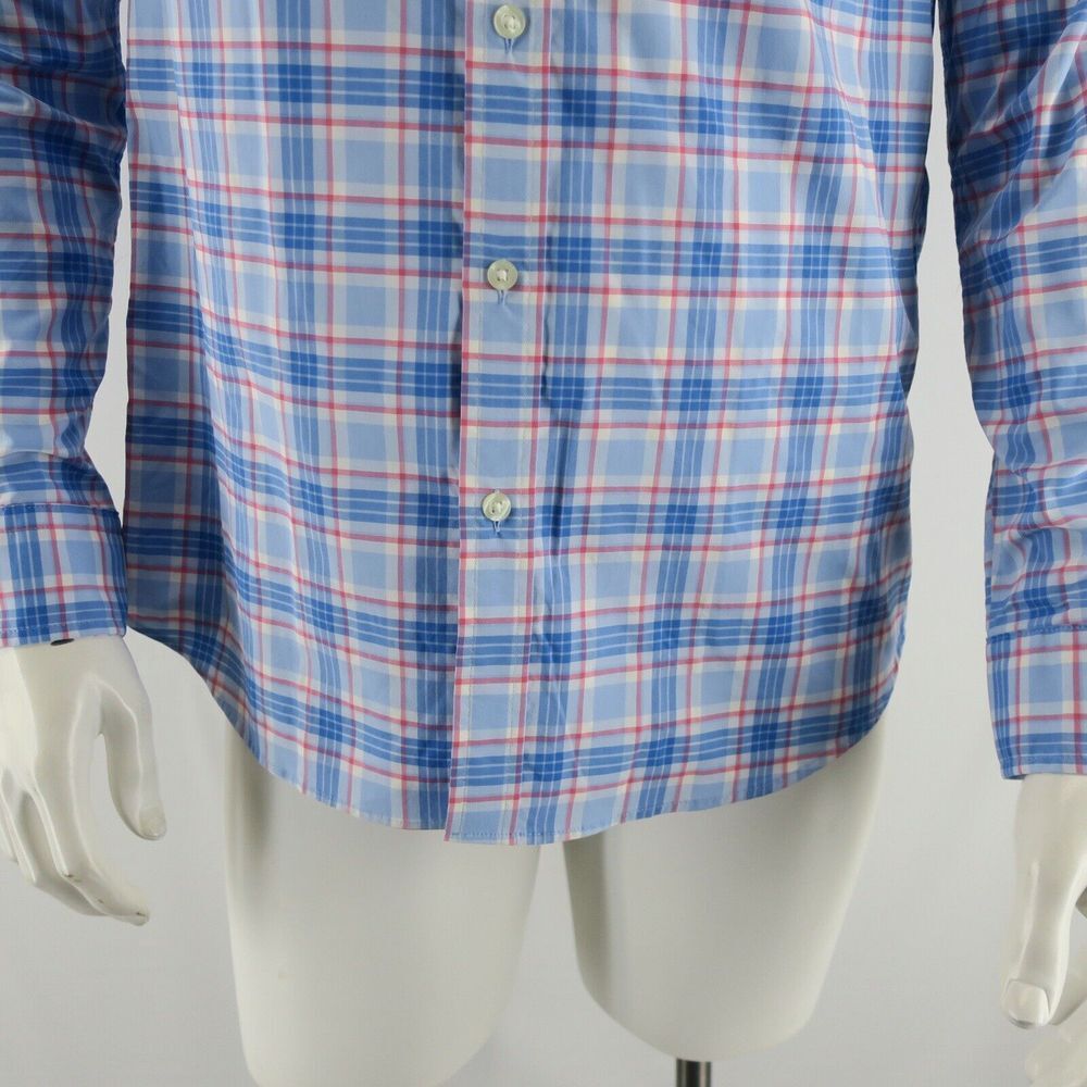 Vineyard Vines On the Go Performance Long Sleeve Button Up Shirt Mens S Blue Red - Picture 4 of 7